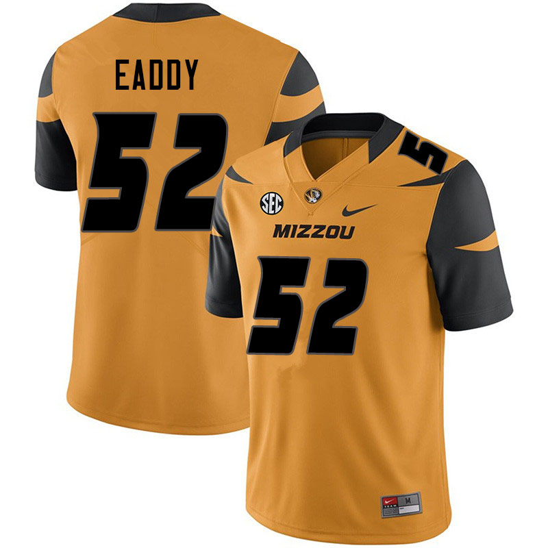 Men #52 Myles Eaddy Missouri Tigers College Football Jerseys Sale-Yellow